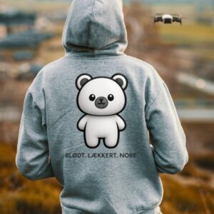 Bamse Hoodie Grå – rygprint