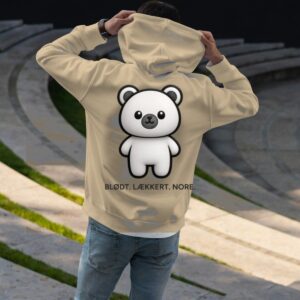 Bamse Hoodie Sand – rygprint