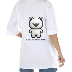Bamse T-shirt Hvid – rygprint