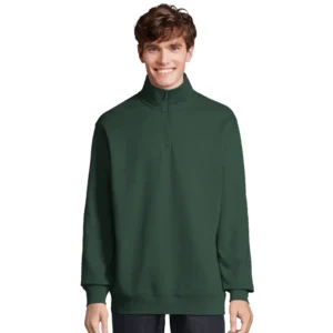 NORE High Collar Sweatshirt i flaskegrøn – på model