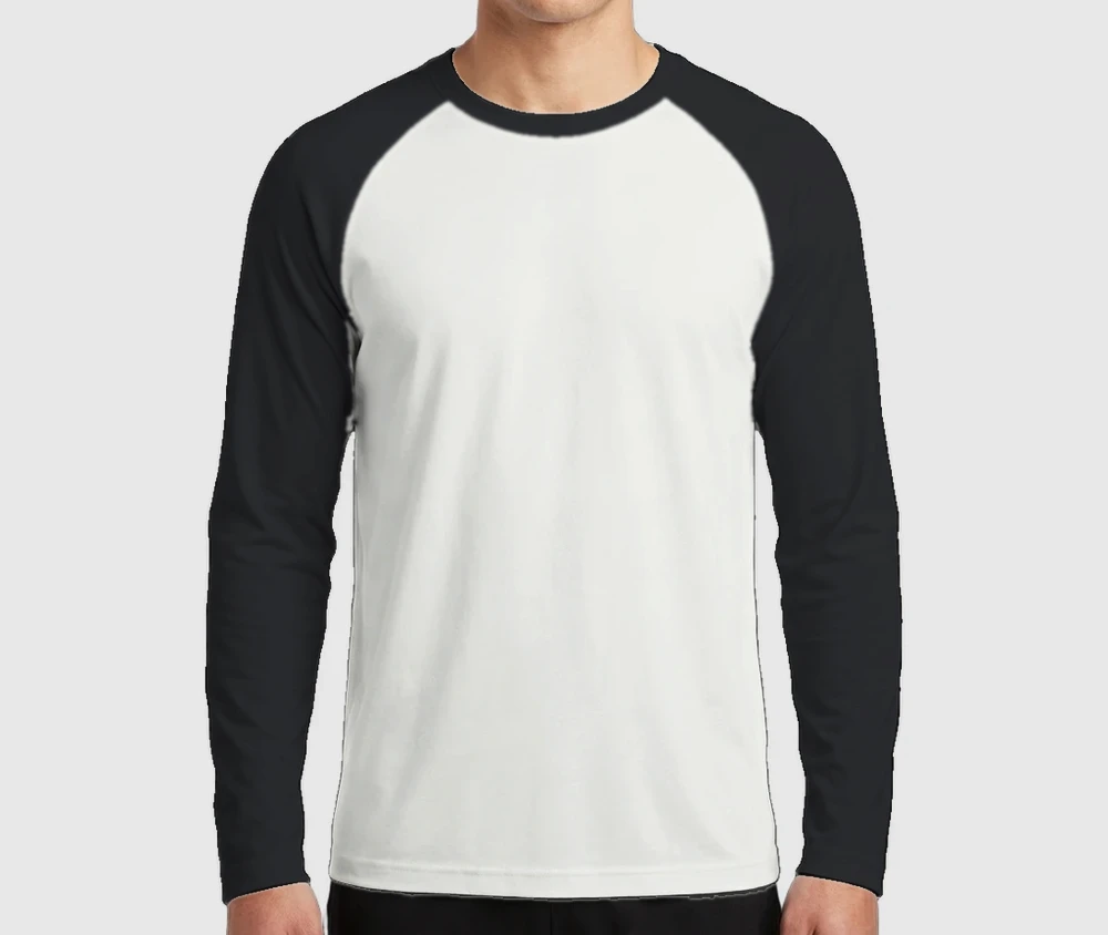 NORE Baseball Longsleeve i hvid/sort – på model